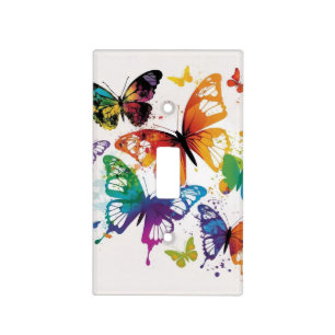 Colorful Butterflies 1 Light Switch Cover