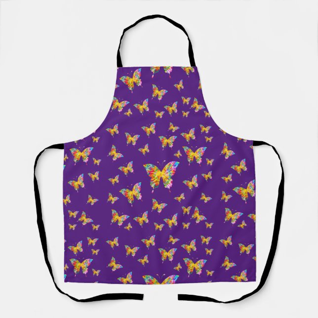 COLORFUL BUTTERFLIES ABSTRACT APRON (Front)