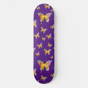 COLORFUL BUTTERFLIES ABSTRACT SKATEBOARD