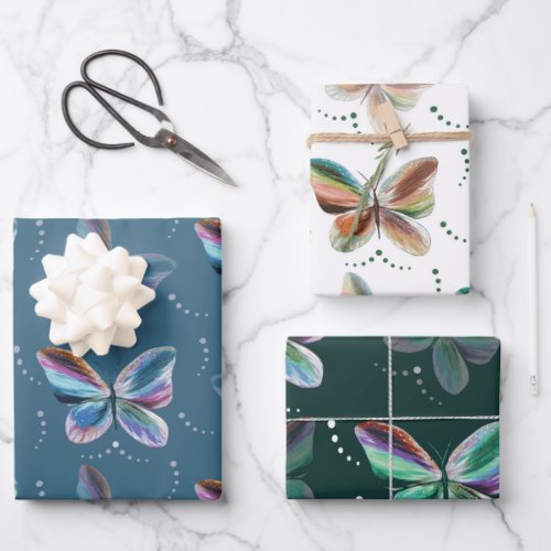 Colorful Butterflies All Occasion Wrapping Paper Sheets