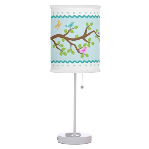 Colorful Butterflies and Birds Table Lamp