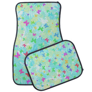 Colorful Butterflies and Daisies by Shirley Taylor Car Mat