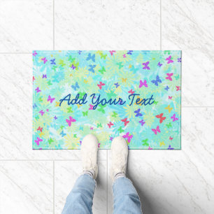 Colorful Butterflies and Daisies by Shirley Taylor Doormat