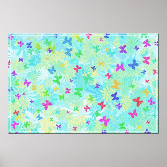 Colorful Butterflies and Daisies by Shirley Taylor Poster (Front)