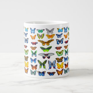 Colorful Butterflies and Moths Nature Art Giant Coffee Mug