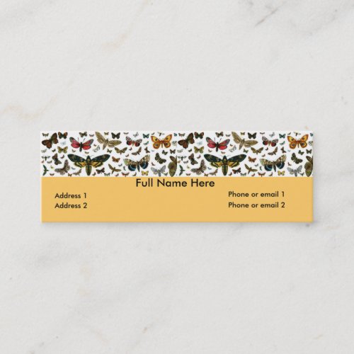 Colorful Butterflies Antiquarian Image Bookmark Business Card Templates
