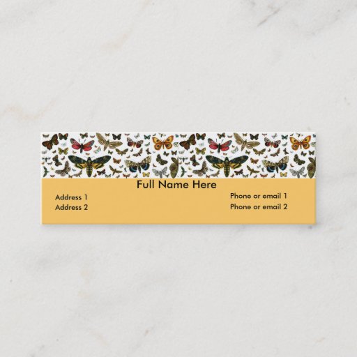 Customizable Colorful Butterflies Antiquarian Image Bookmark Business Card Templates