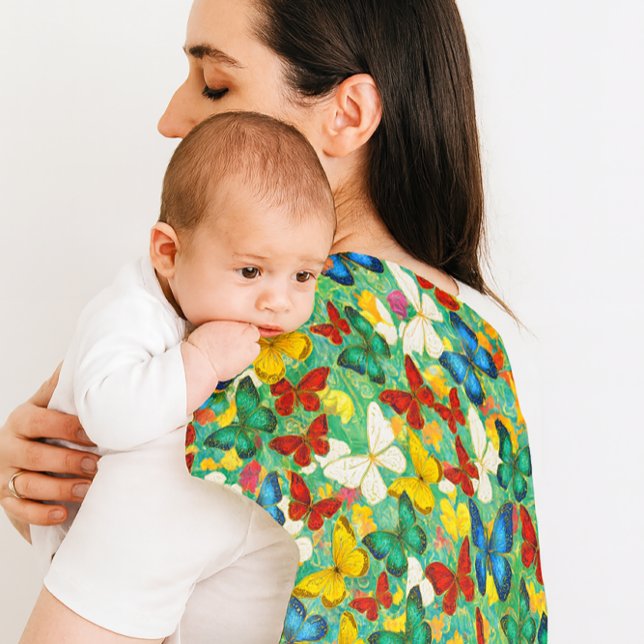 Colorful Butterflies  Baby Burp Cloth (Creator Uploaded)
