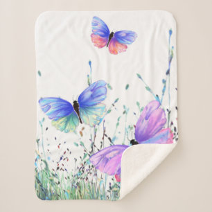 Colorful Butterflies Baby Sherpa Blanket