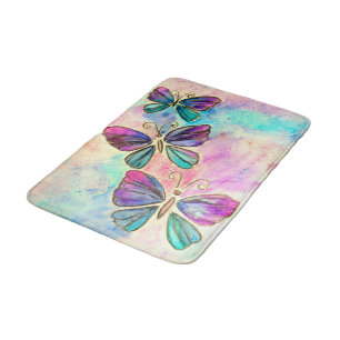 Colorful Butterflies Bath Mat