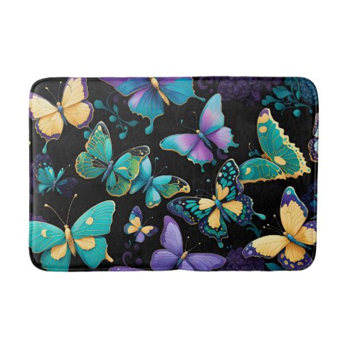 Colorful Butterflies Bath Mat