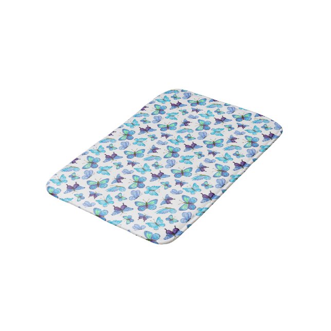 Colorful Butterflies Bath Mat (Angled)