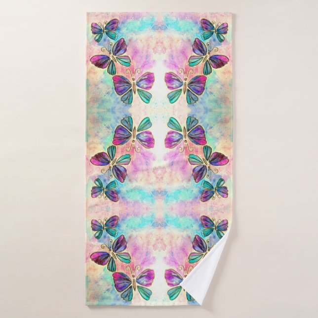 Colorful Butterflies Bath Towel (Bath Towel)