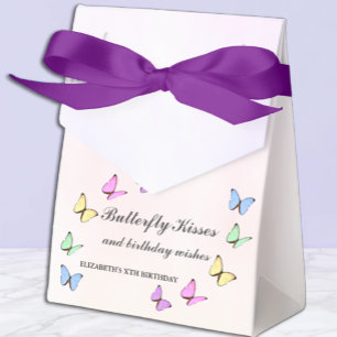 Colorful Butterflies Birthday Favor Boxes