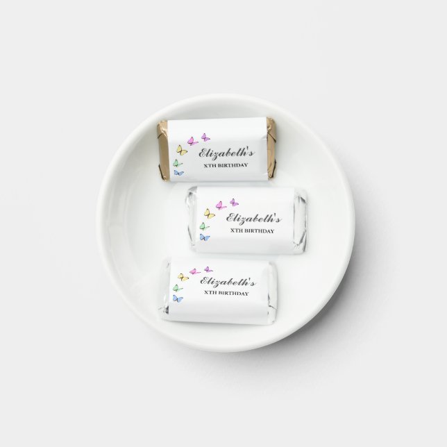 Colorful Butterflies Birthday Hershey's Miniatures (Plate)