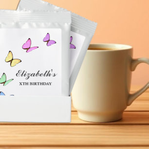 Colorful Butterflies Birthday Hot Chocolate Drink Mix