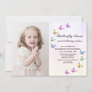 Colorful Butterflies Birthday Invitation