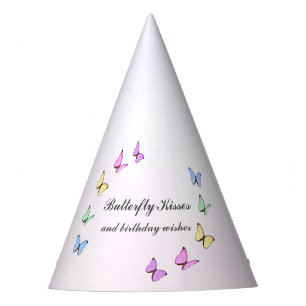 Colorful Butterflies Birthday Party Hat