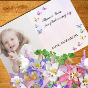 Colorful Butterflies Birthday Thank You Card