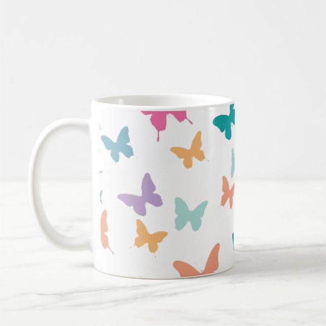 Colorful Butterflies Coffee Mug (Left)