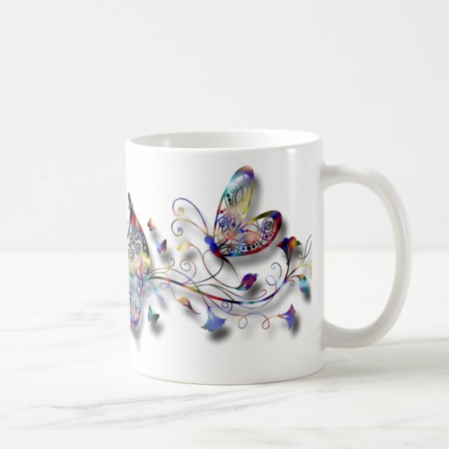 Colorful Butterflies Coffee Mug (Right)