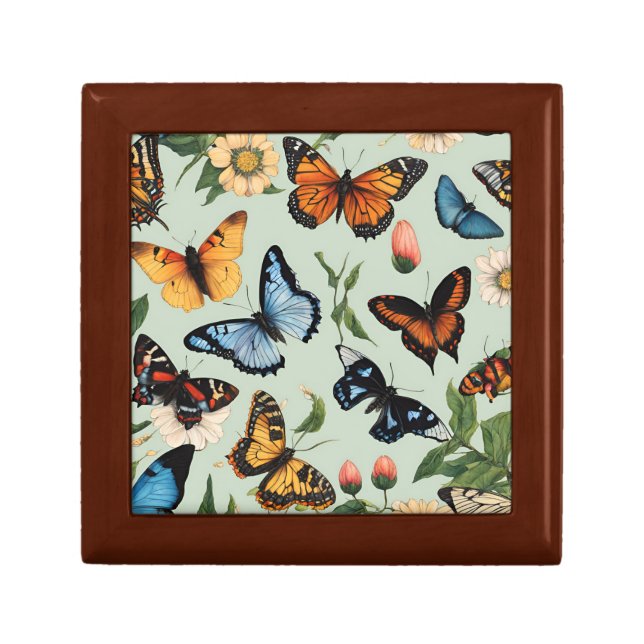 Colorful Butterflies Collection Keepsake  Gift Box (Front)