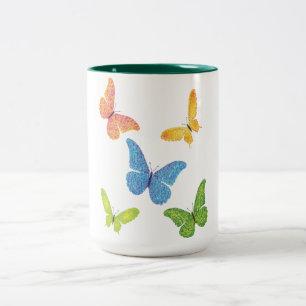 colorful butterflies cup