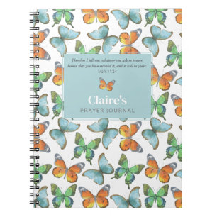 Colorful Butterflies Custom Prayer Journal