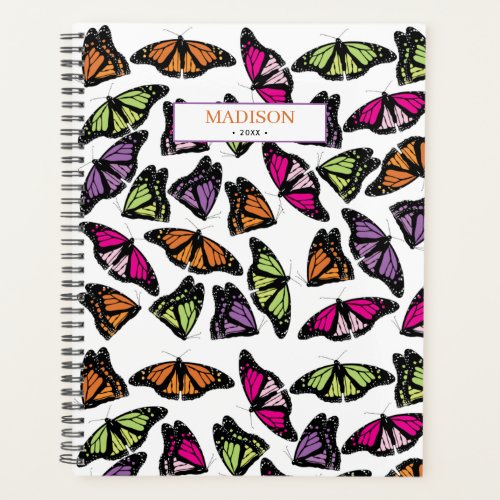 Colorful Butterflies Decorative Pattern Diary  Planner