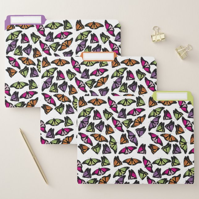 Colorful Butterflies Decorative Pattern  File Folder (Set)