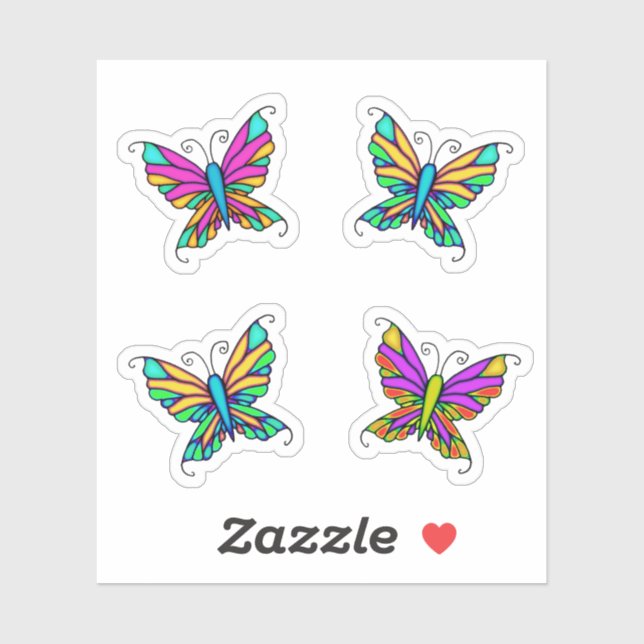 Colorful Butterflies Fancy Stickers (Sheet)