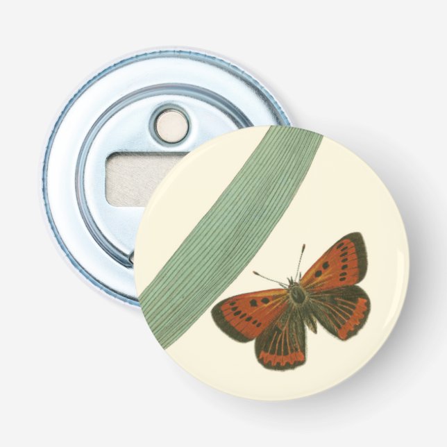 Colorful Butterflies Fluttering Around a Leaf Bottle Opener (Front)