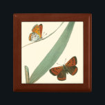 Colorful Butterflies Fluttering Around a Leaf Gift Box<br><div class="desc">An uncluttered print of two colorful butterflies fluttering around a leaf. While the piece is simple it is dazzling in its beauty. Give this as a gift to a loved one,  or spoil yourself!</div>