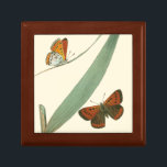 Colorful Butterflies Fluttering Around a Leaf Gift Box<br><div class="desc">An uncluttered print of two colorful butterflies fluttering around a leaf. While the piece is simple it is dazzling in its beauty. Give this as a gift to a loved one,  or spoil yourself!</div>