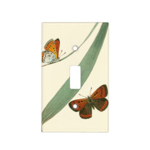 Colorful Butterflies Fluttering Around a Leaf Light Switch Cover