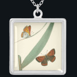 Colorful Butterflies Fluttering Around a Leaf Silver Plated Necklace<br><div class="desc">An uncluttered print of two colorful butterflies fluttering around a leaf. While the piece is simple it is dazzling in its beauty. Give this as a gift to a loved one,  or spoil yourself!</div>