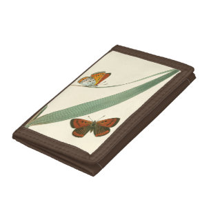 Colorful Butterflies Fluttering Around a Leaf Trifold Wallet