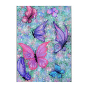 Colorful Butterflies Flying Acrylic Print