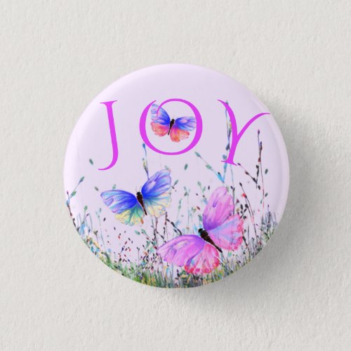 Colorful Butterflies Flying Button Spring Joy