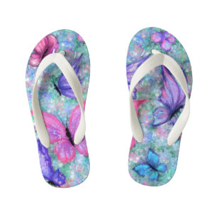 Colorful Butterflies Flying Flip Flops - Joy