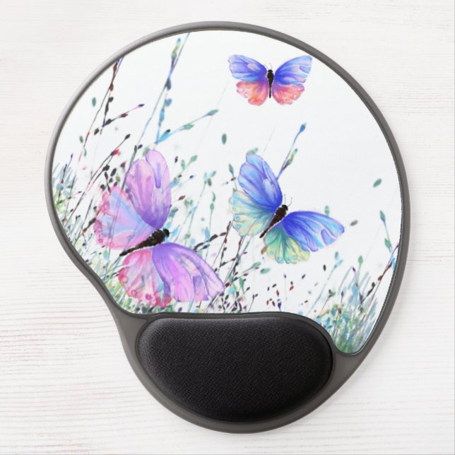 Colorful Butterflies Flying Gel Mouse Pad (Front)