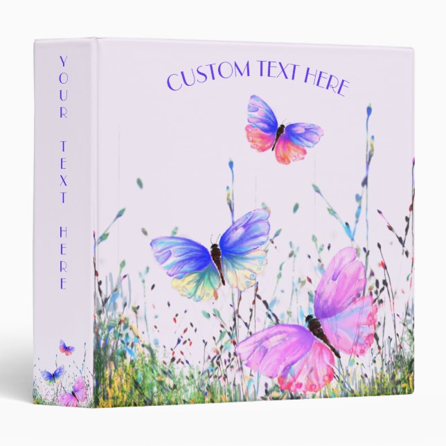 Colorful Butterflies Flying in Nature Binder (Front/Spine)