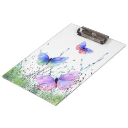 Colorful Butterflies Flying in Nature Clipboard