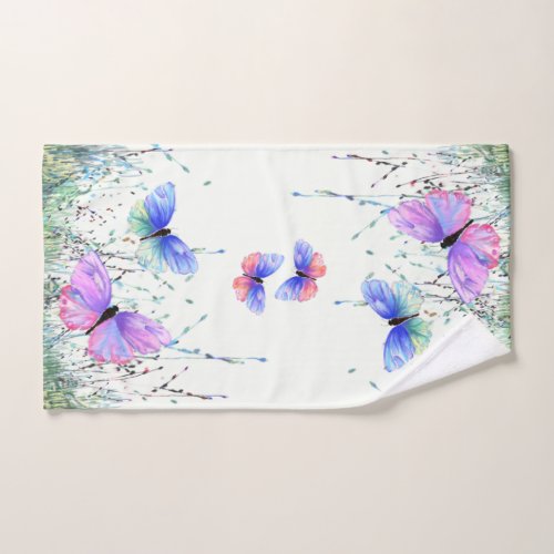 Colorful Butterflies Flying in Nature _ Spring Joy Bath Towel Set
