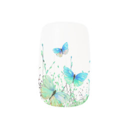 Colorful Butterflies Flying in Nature - Spring Joy Minx Nail Art