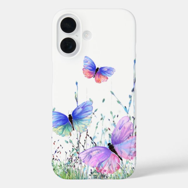 Colorful Butterflies Flying iPhone Case (Back)