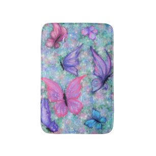 Colorful Butterflies Flying - Joy Bath Mat