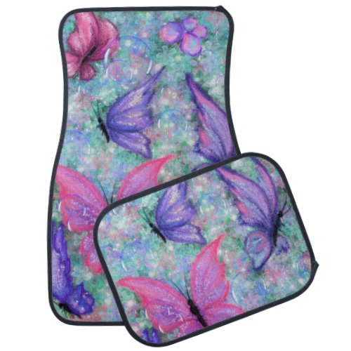 Colorful Butterflies Flying _ Joy Car Floor Mat