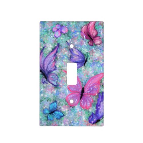 Colorful Butterflies Flying _ Joy _ Light Switch Cover