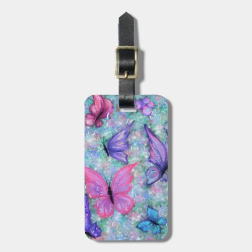 Colorful Butterflies Flying _ Joy Luggage Tag